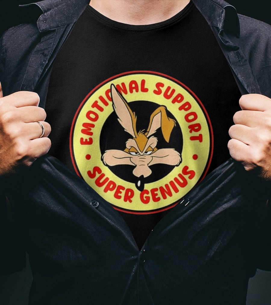 Wile E Coyote Emotional Support Super Genius T-Shirt