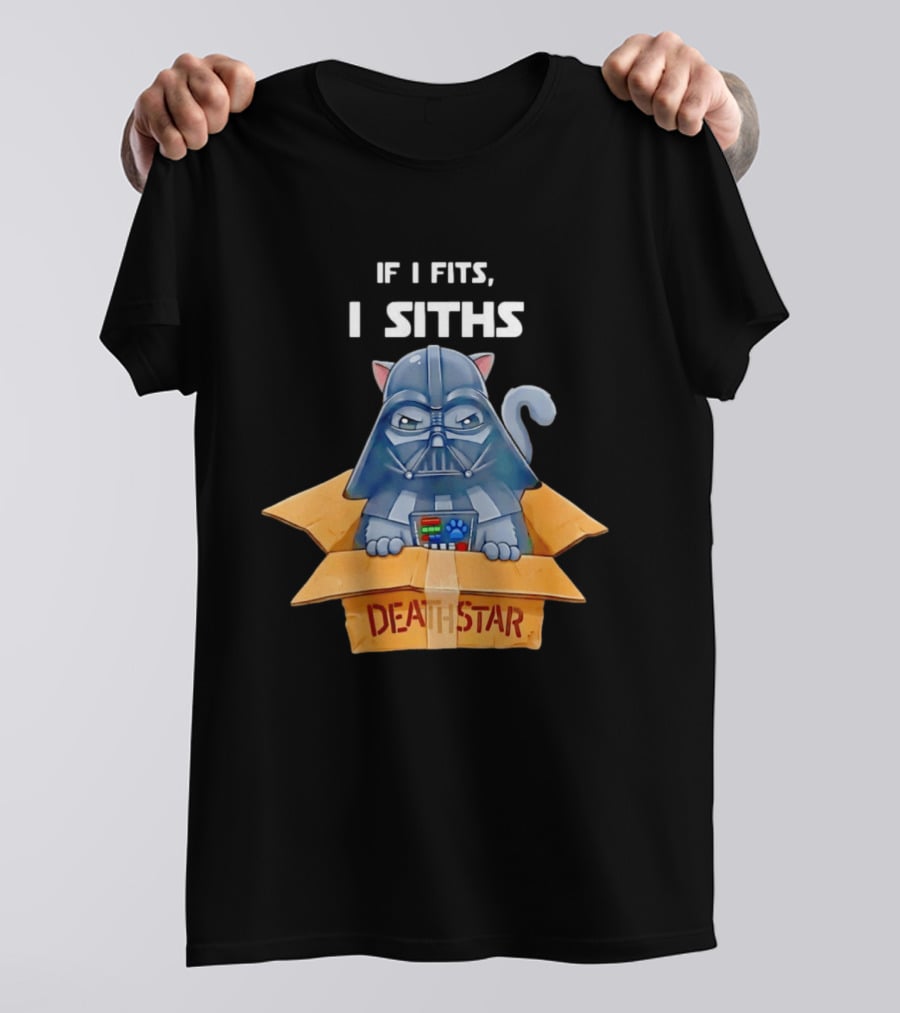 If I Fits I Siths Darth Vader Cat In Death Star Box T-Shirt