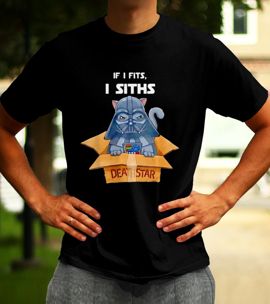 If I Fits I Siths Darth Vader Cat In Death Star Box T-Shirt