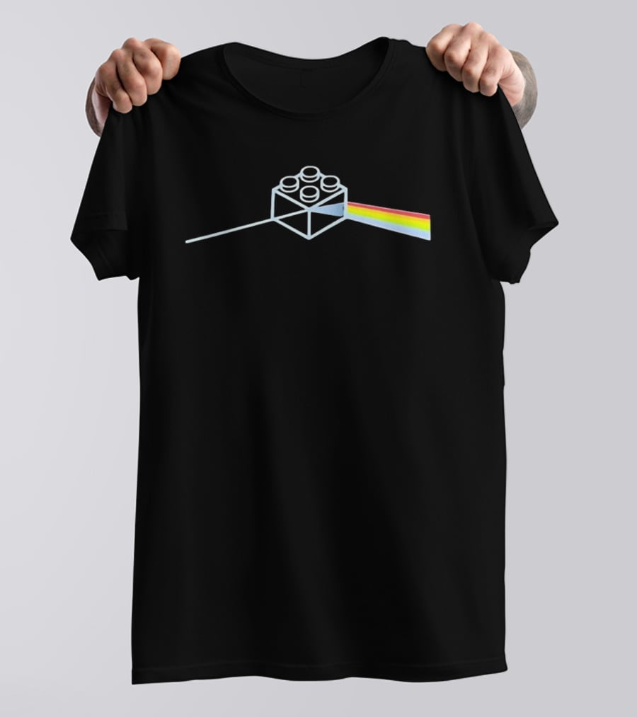 Dark Side Of The Brick Prism Rainbow Block T-Shirt