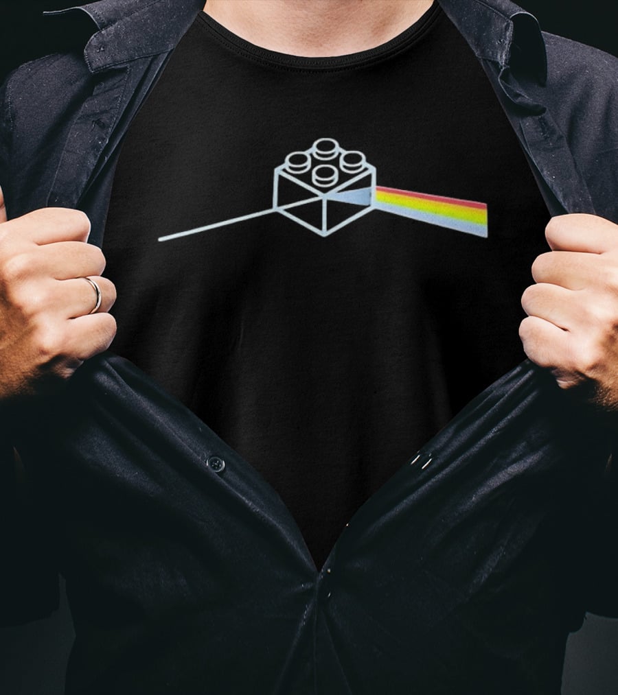 Dark Side Of The Brick Prism Rainbow Block T-Shirt
