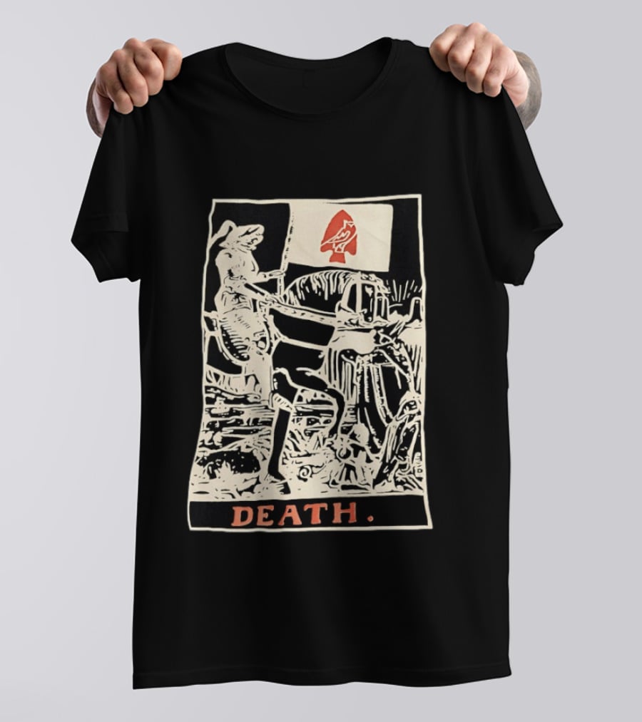 Death Tarot Card Knight Arrowhead Symbol Flag T-Shirt