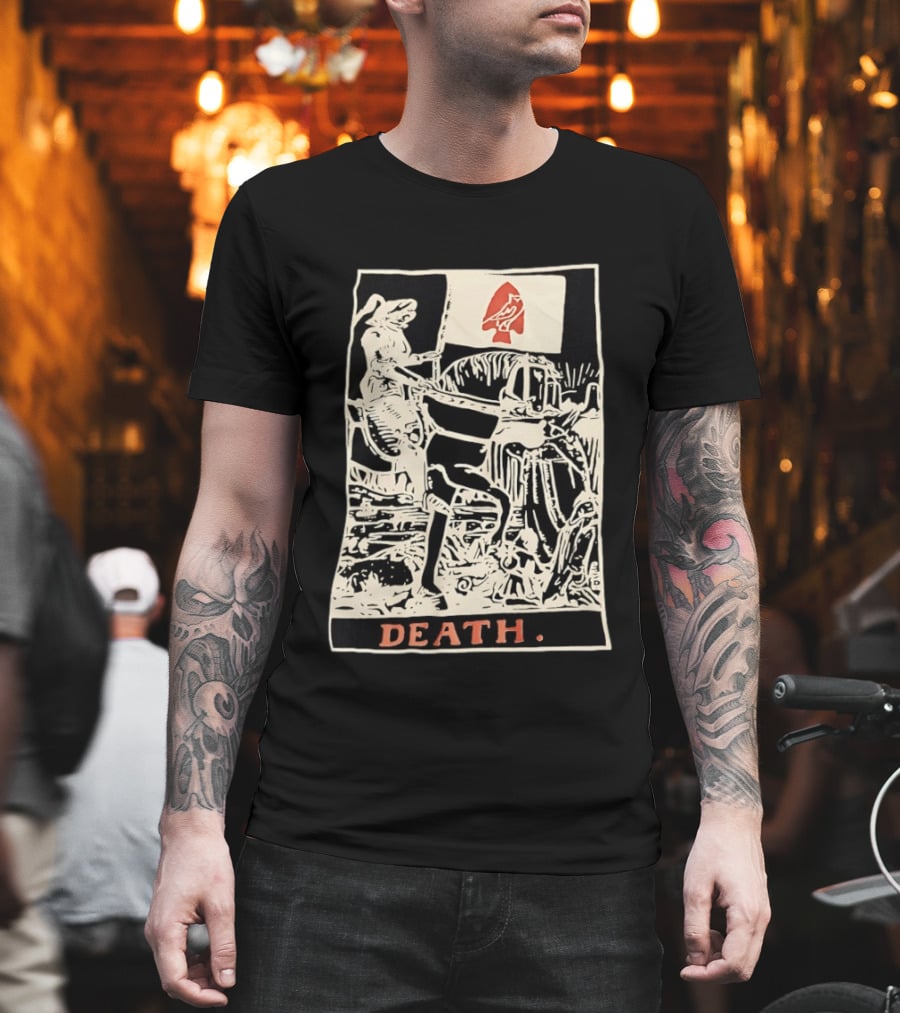 Death Tarot Card Knight Arrowhead Symbol Flag T-Shirt