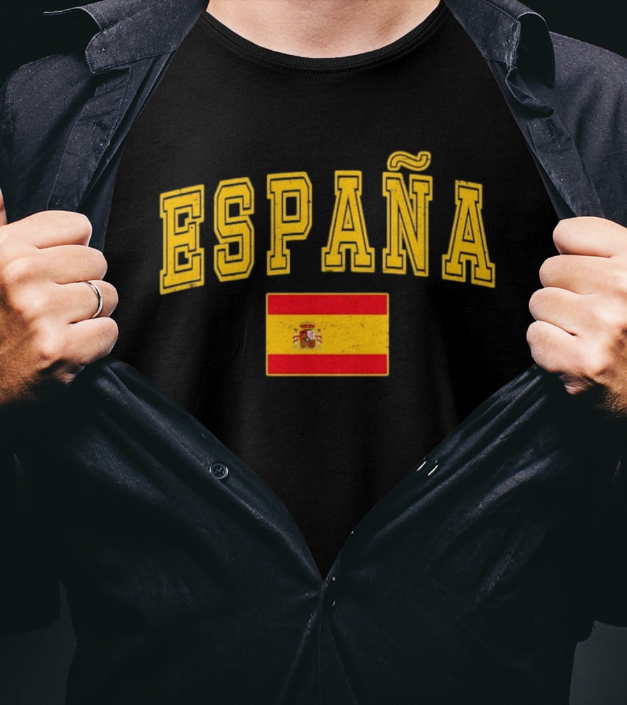 España Text With Spain Flag T-Shirt