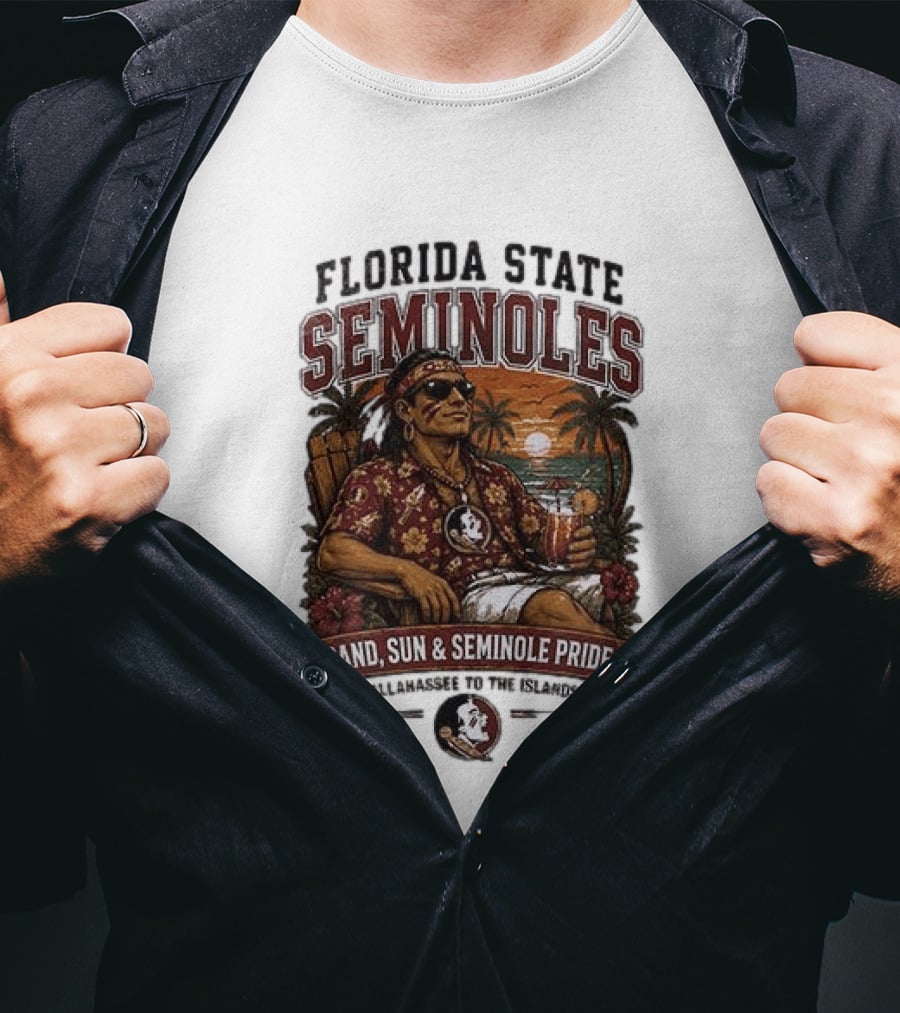 Florida State Seminoles Sand Sun Seminole Pride Tallahassee To The Islands T-Shirt