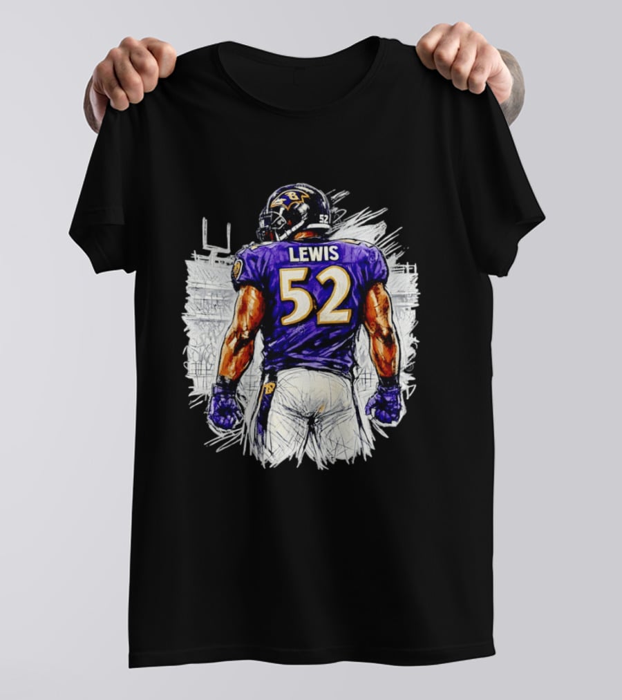 Ray Lewis Baltimore Ravens 52 Lewis Football Legendary Linebacker Ravens NFL Team T-Shirt