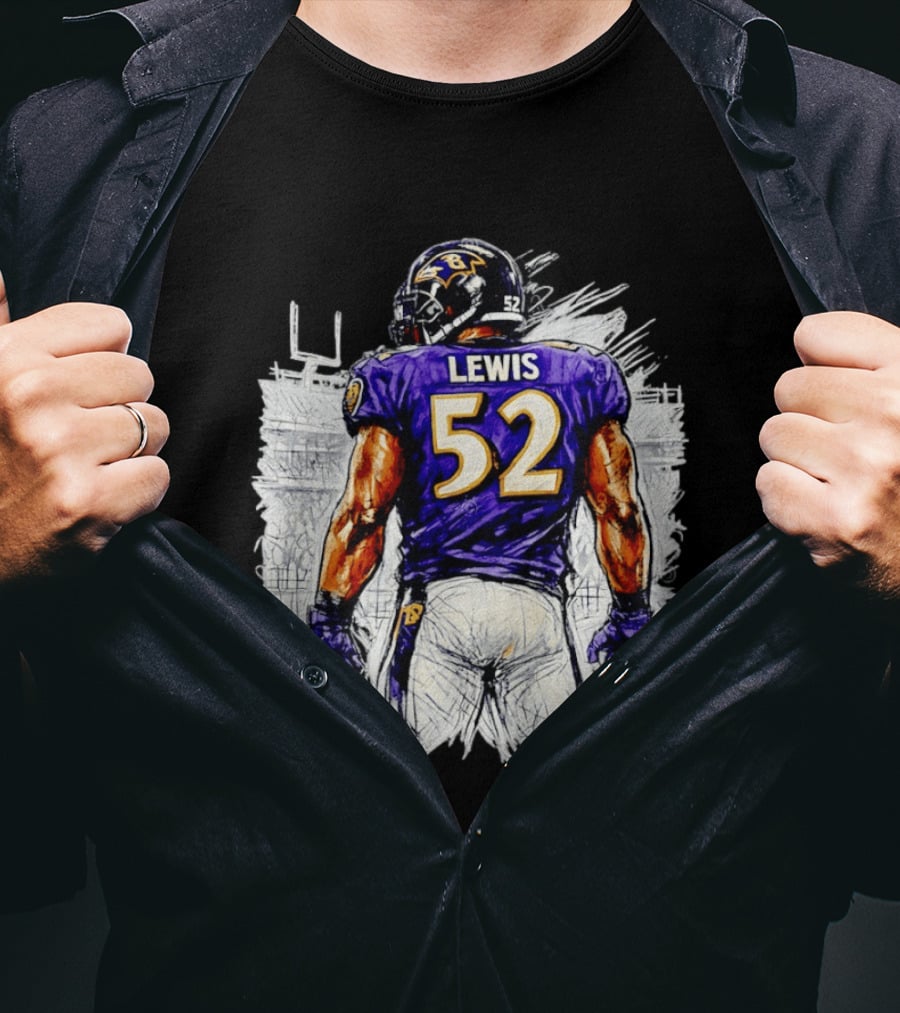 Ray Lewis Baltimore Ravens 52 Lewis Football Legendary Linebacker Ravens NFL Team T-Shirt