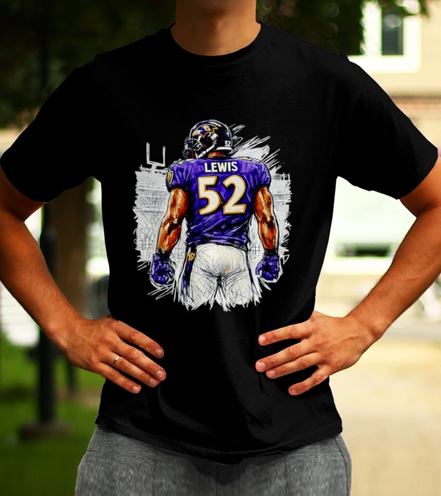 Ray Lewis Baltimore Ravens 52 Lewis Football Legendary Linebacker Ravens NFL Team T-Shirt