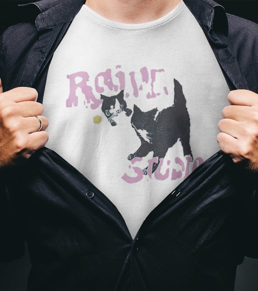 Raive Studio Cats Kitten Playful Black Cat T-Shirt