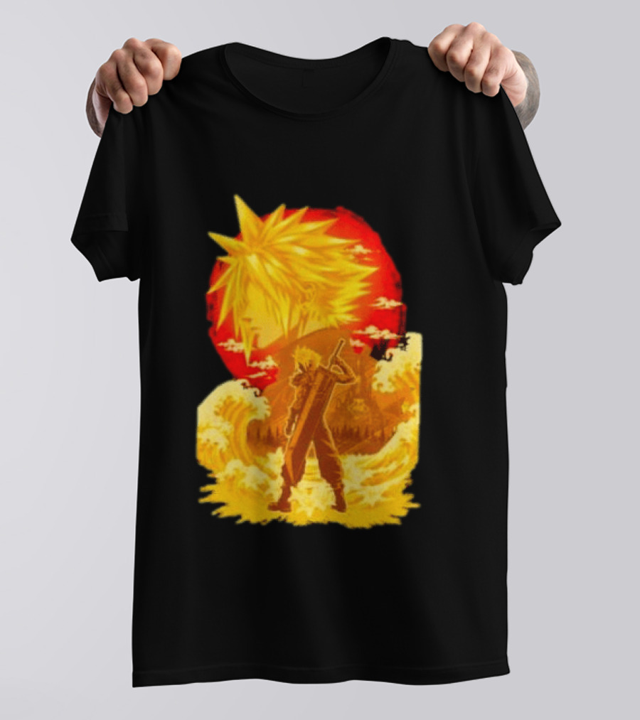 Cloud Strife Final Fantasy VII Shinra Ukiyo E Wave T-Shirt