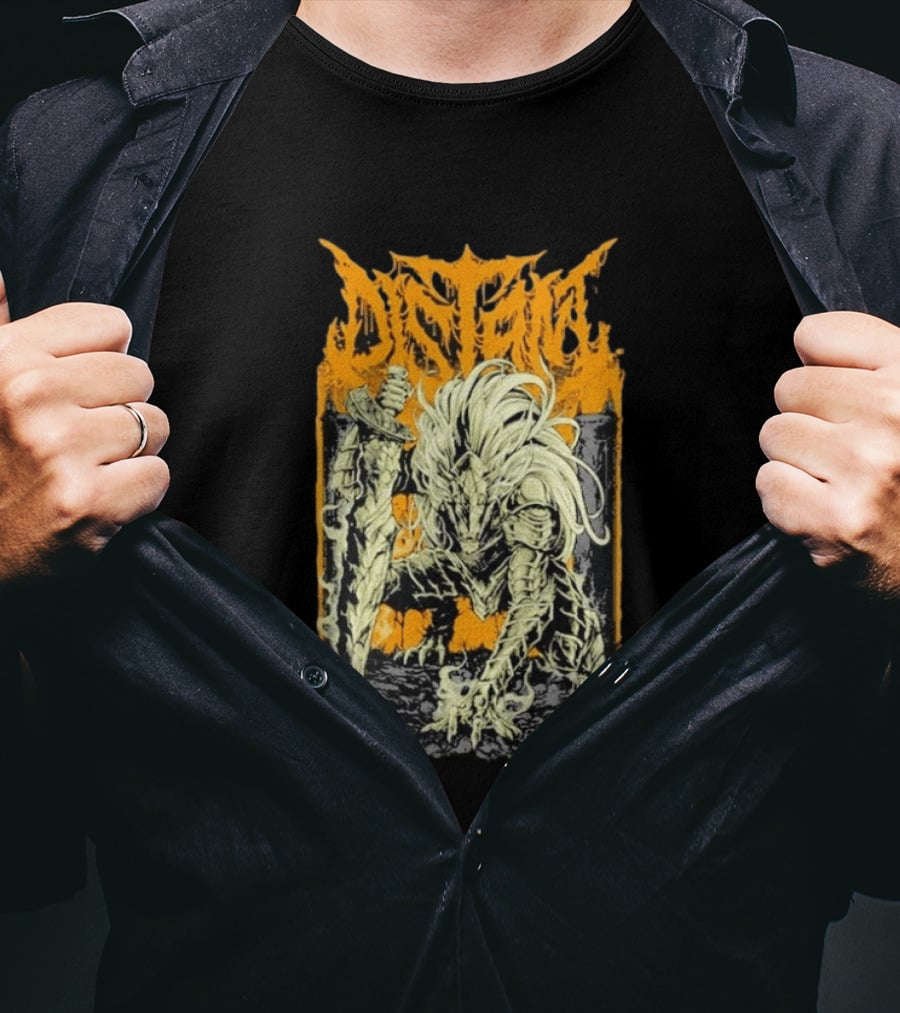 Distant Black Blade Dark Fantasy Warrior With Sword T-Shirt