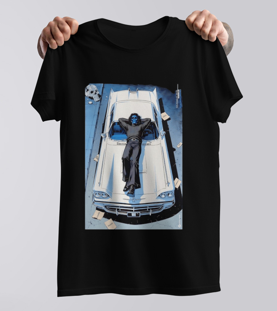 Filter Charlotte You Are The Content Now Tour Blue Skull Man On Classic Car T-Shirt