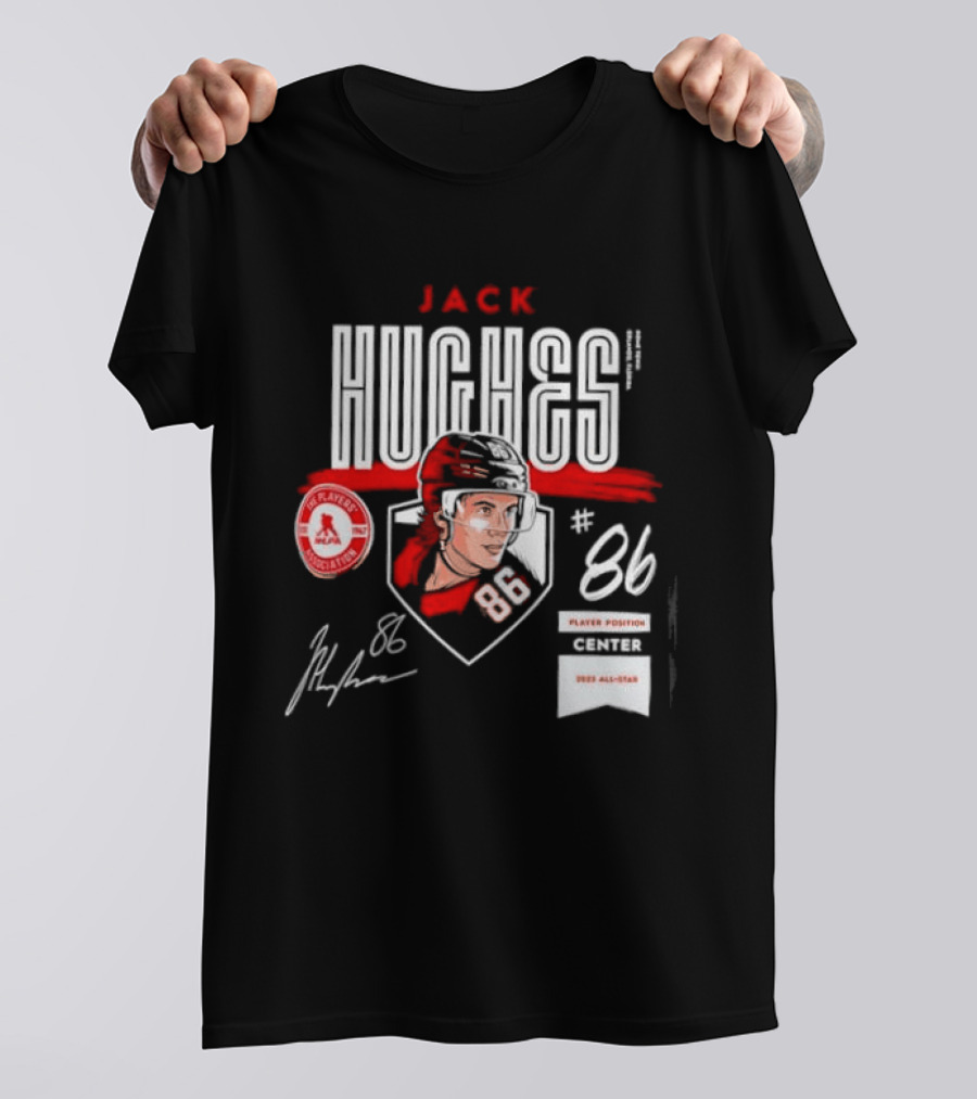 Jack Hughes NHLPA Signature 2023 All Star Center #86 T-Shirt