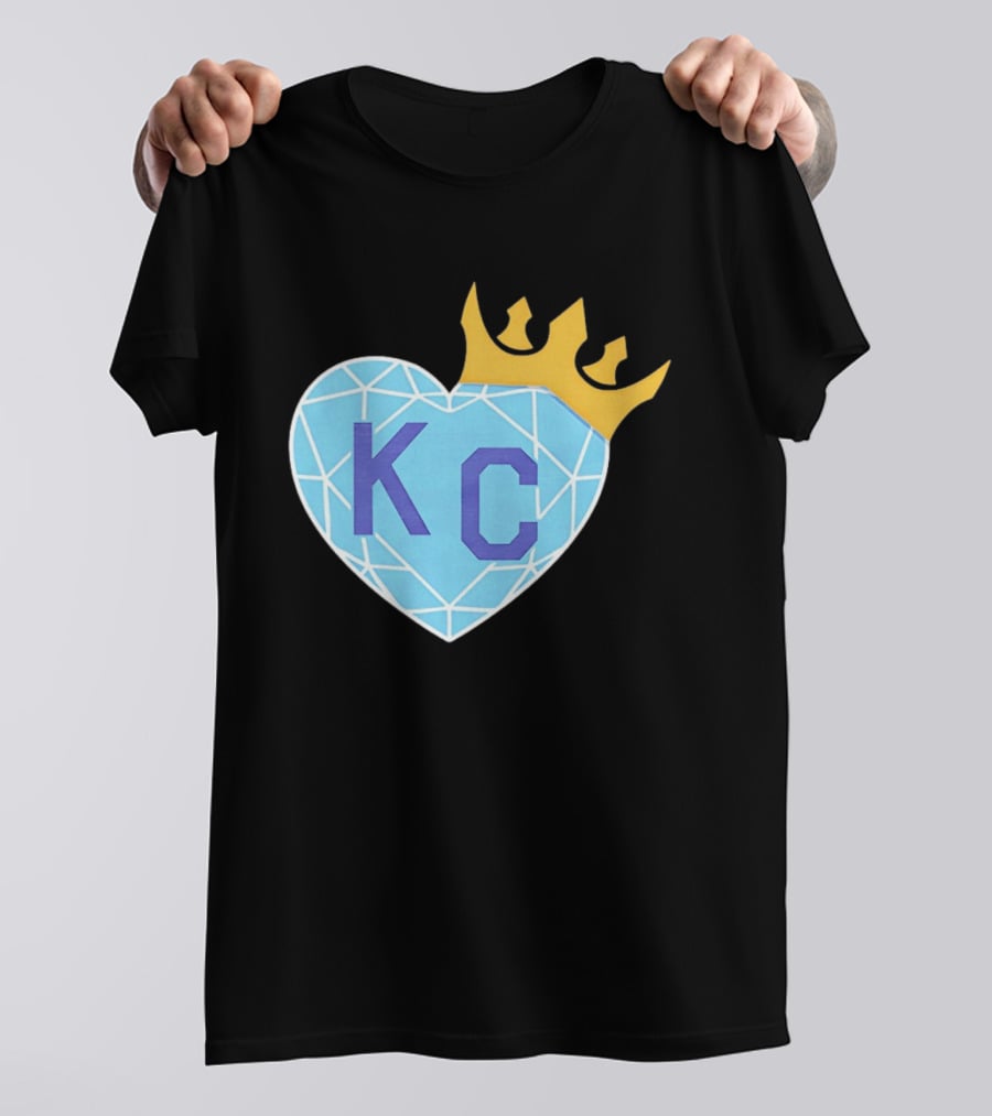 KC Diamond Heart With Golden Crown T-Shirt