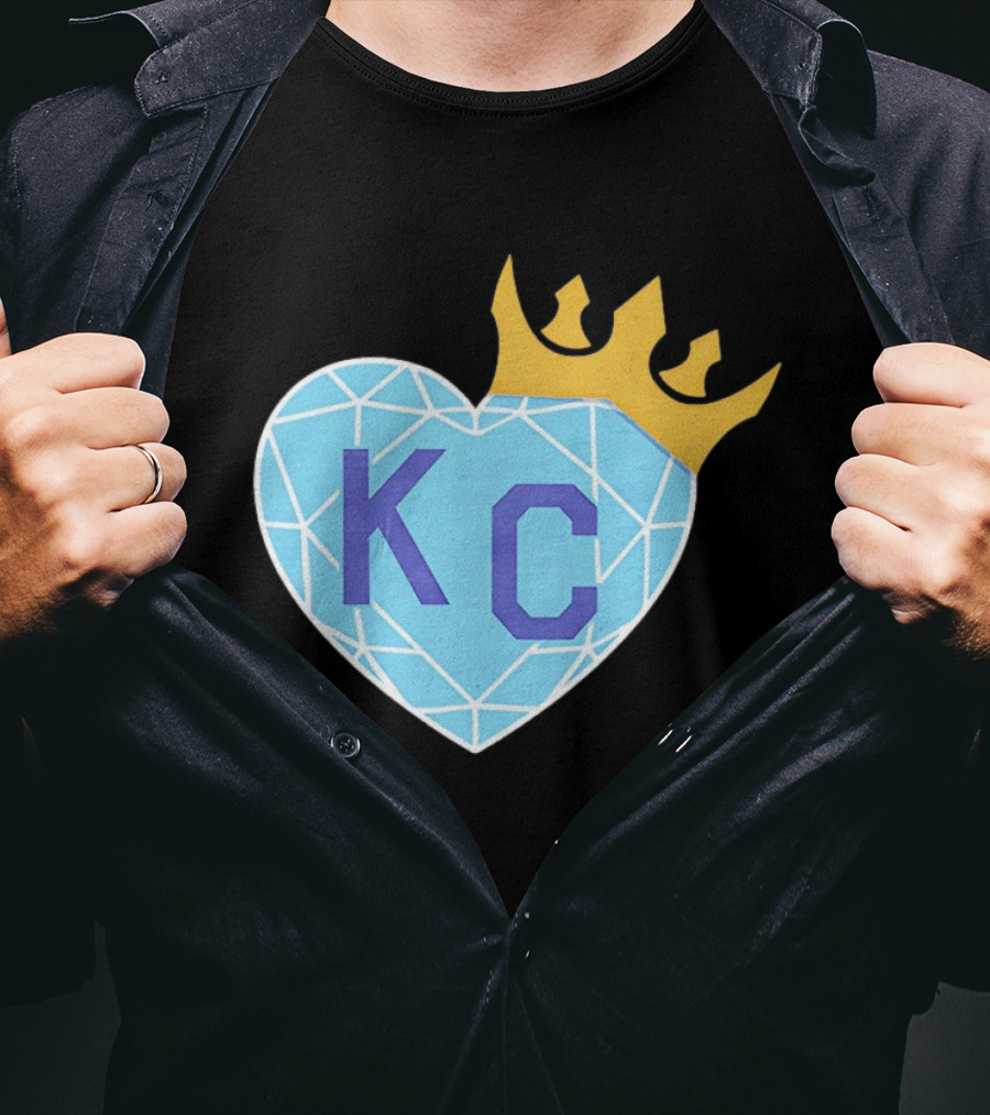 KC Diamond Heart With Golden Crown T-Shirt
