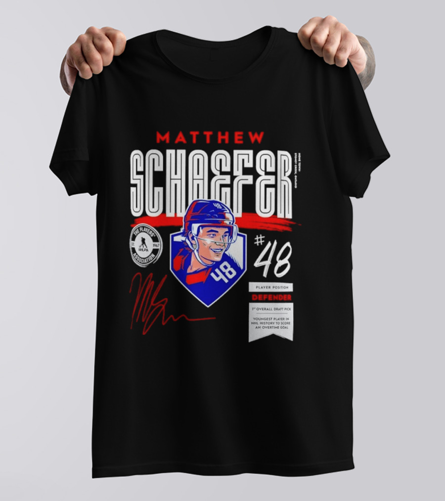 Matthew Schaefer No 48 NHLPA Defender 1st Overall Draft Pick T-Shirt
