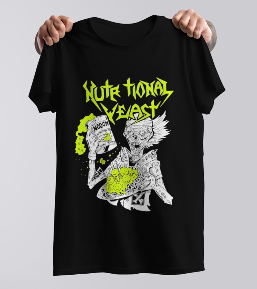 Nutritional Yeast Nooch Vegan Yummy B12 Skeleton T-Shirt
