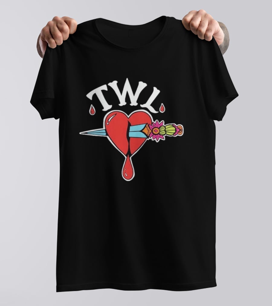 TWL Heart Dagger Tattoo Style Red Dripping Heart T-Shirt