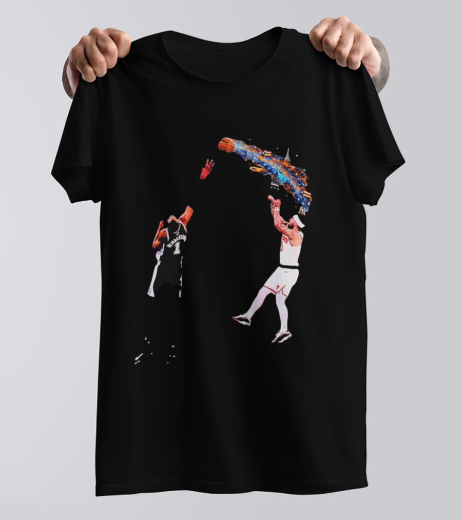 Wembanyama Vs New York Basketball Player Dynamic Showdown T-Shirt