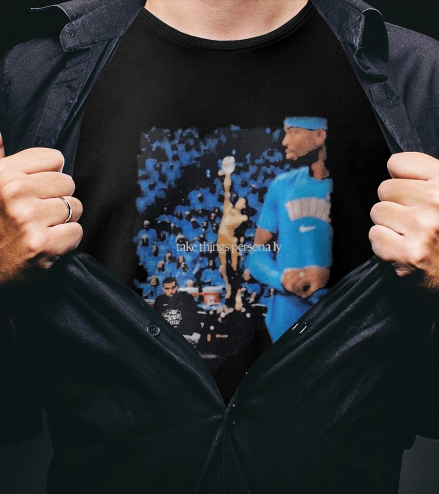 Shai Gilgeous Alexander Take Things Personally Blue Outfit And Black T-Shirt