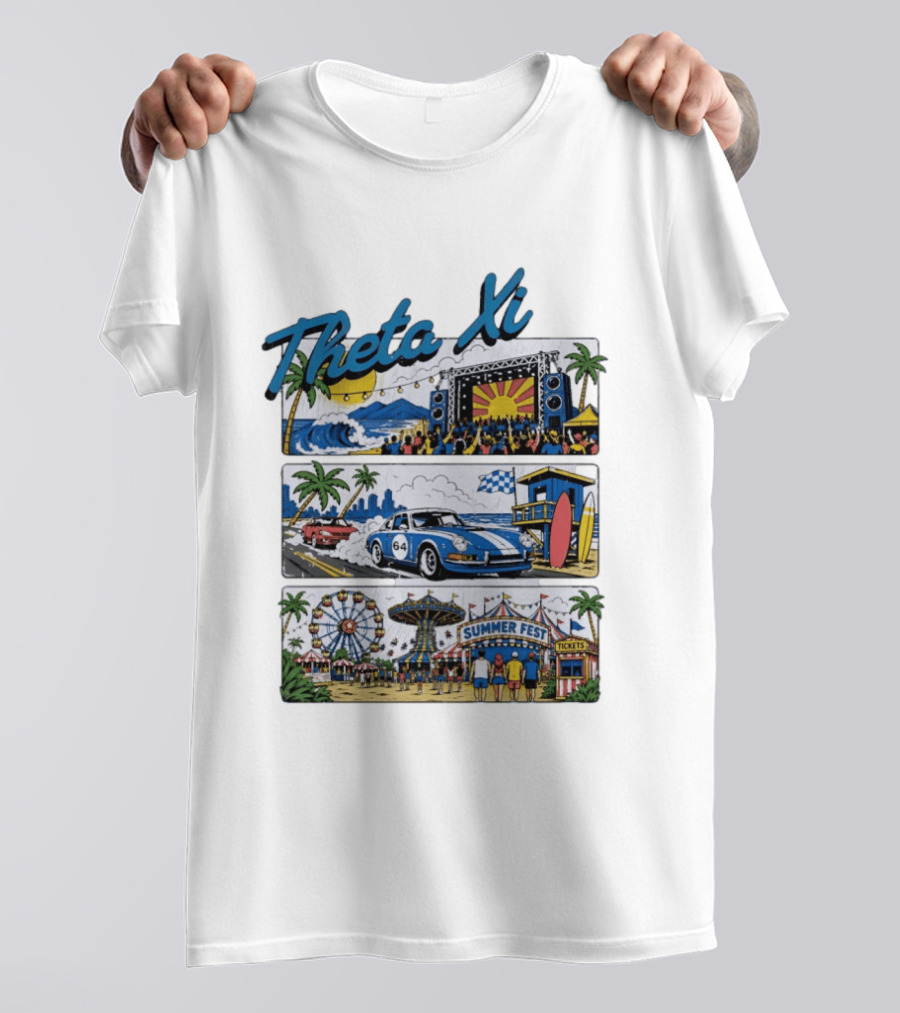 Theta Xi Summer Fest Beach Concert Car Show Ferris Wheel Tickets T-Shirt