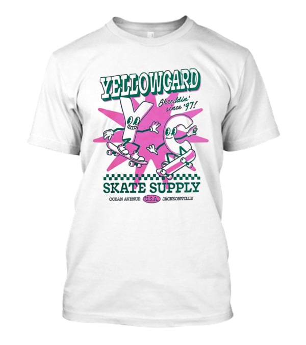 Yellowcard Skatin' Since 97 Ocean Avenue Jacksonville U.S.A. Skate Supply T-Shirt