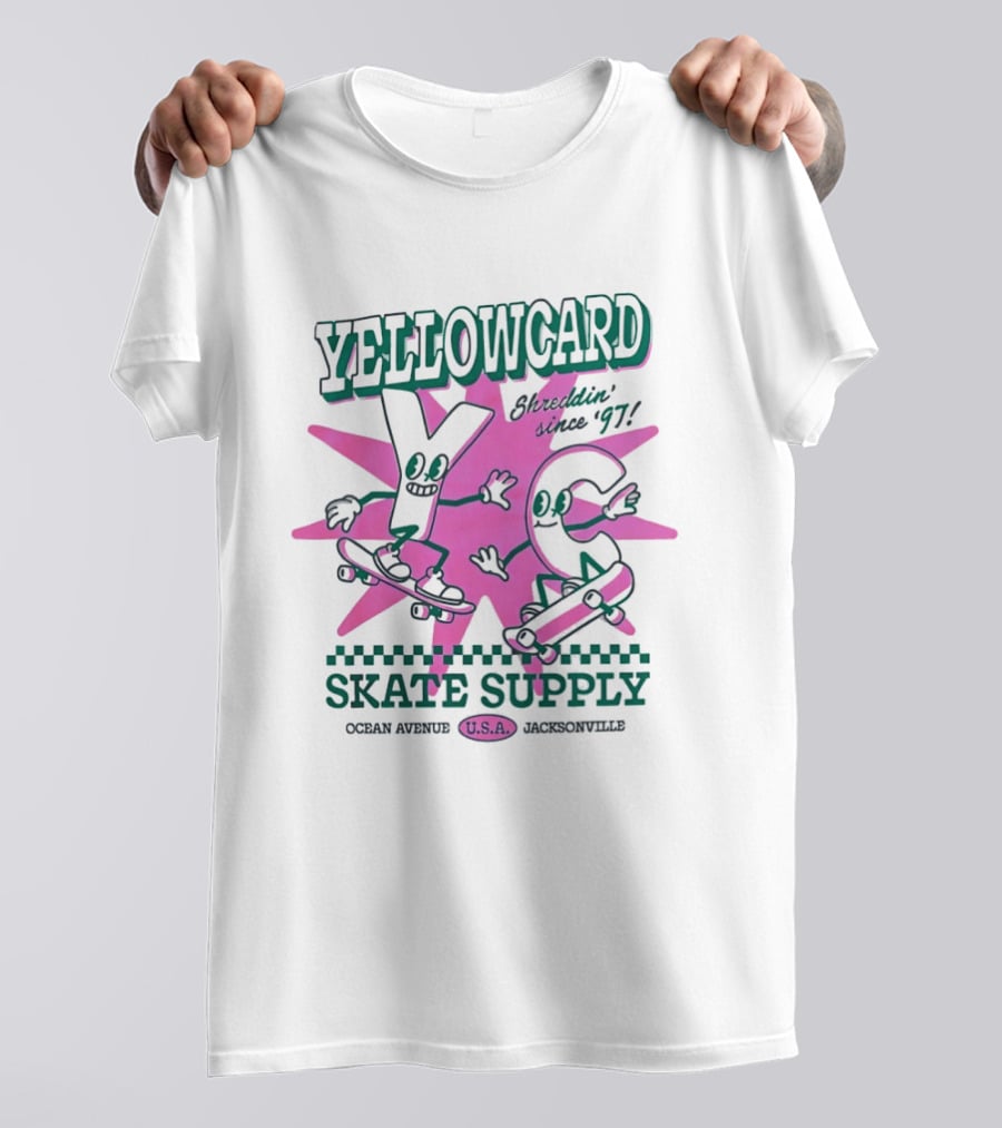 Yellowcard Skatin' Since 97 Ocean Avenue Jacksonville U.S.A. Skate Supply T-Shirt