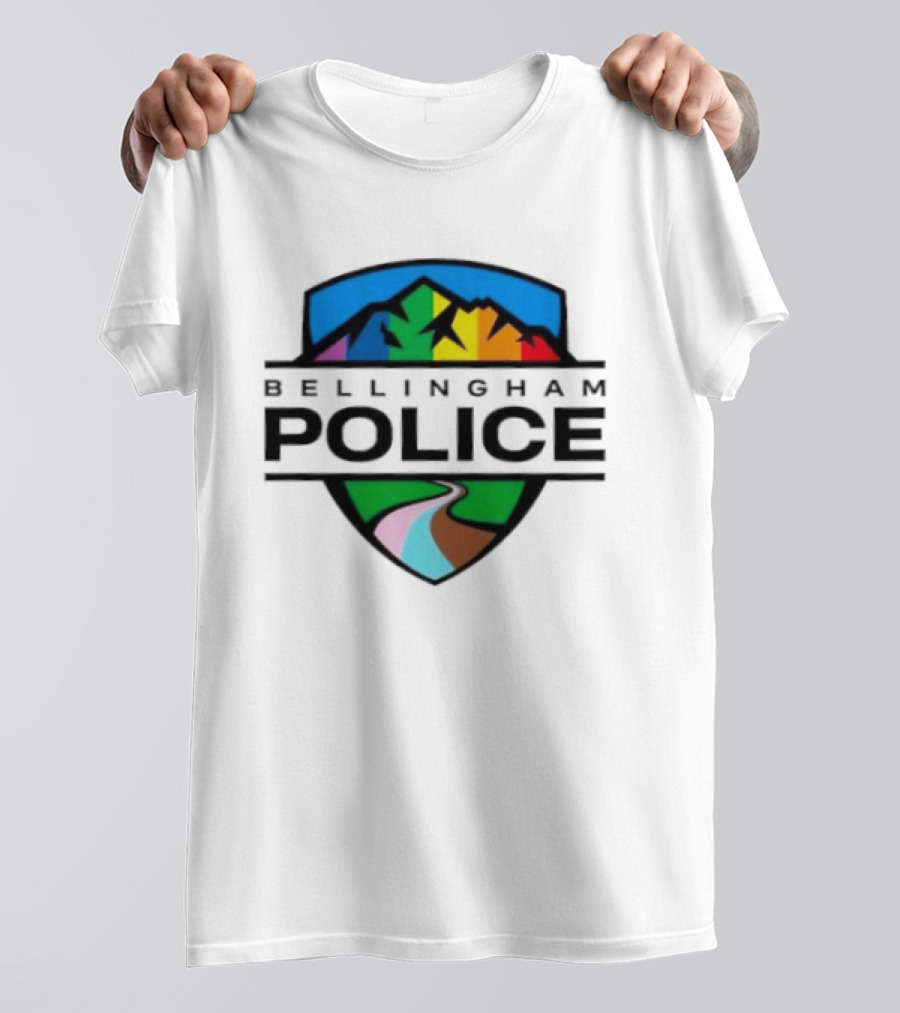 Bellingham Police Pride Mountain Shield LGBTQ Pathway T-Shirt