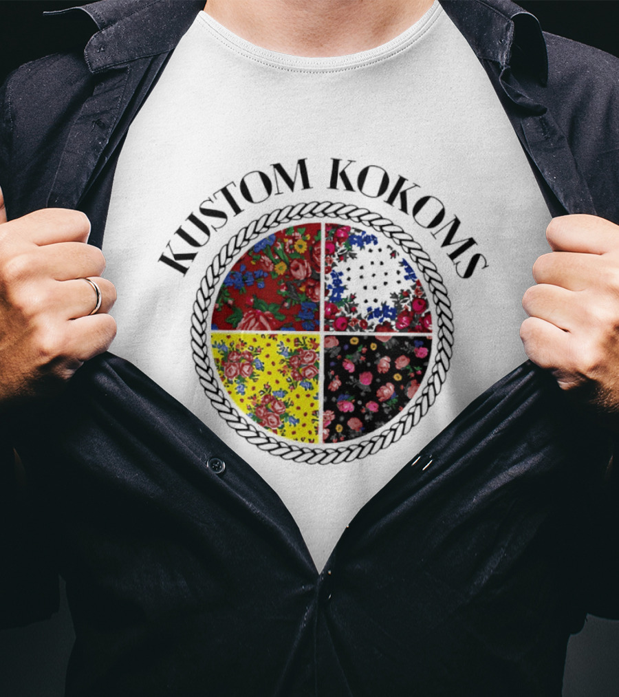 Kustom Kokoms Est 2024 Floral Kokom Patchwork T-Shirt