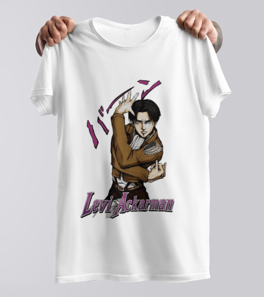 Levi Ackerman Anime Character Pose Attack On Titan Manga T-Shirt