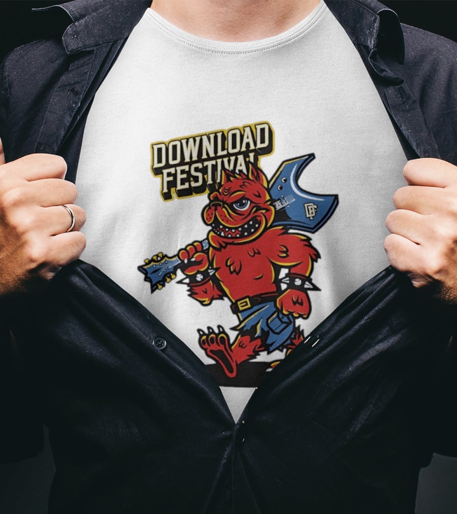 Download Festival Hellhound Character With Guitar T-Shirt