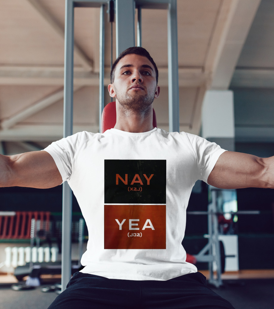 Nay Yea Minimalist Affirmation Negation Optical Illusion T-Shirt