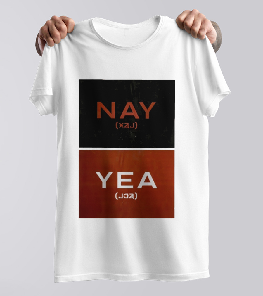 Nay Yea Minimalist Affirmation Negation Optical Illusion T-Shirt