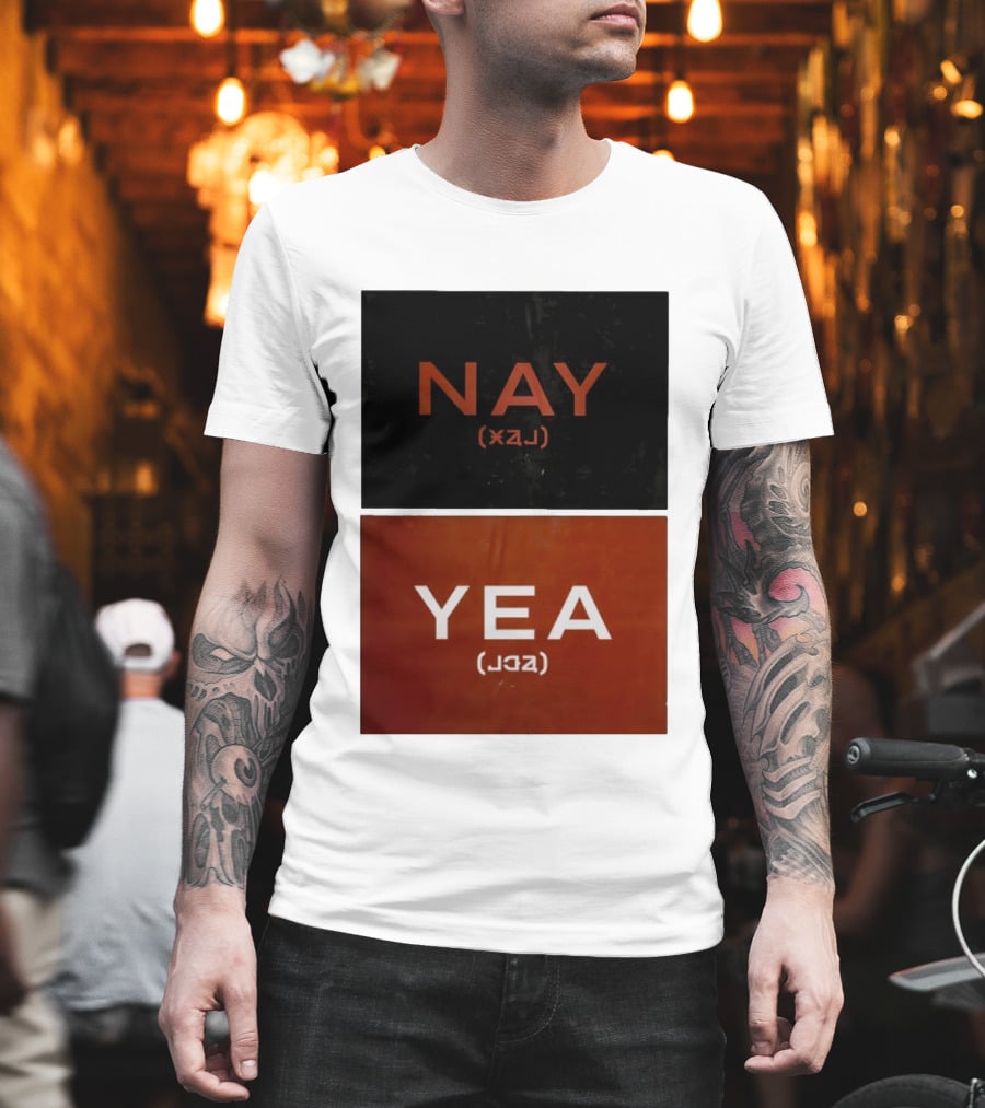 Nay Yea Minimalist Affirmation Negation Optical Illusion T-Shirt