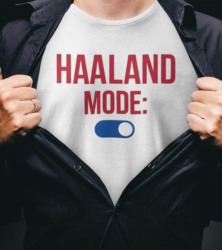 Haaland Mode Toggle Switch Manchester City Blue Red T-Shirt