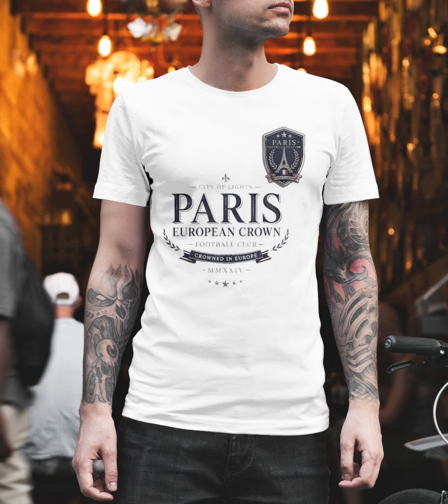 Paris City Of Light European Crown Football Club T-Shirt