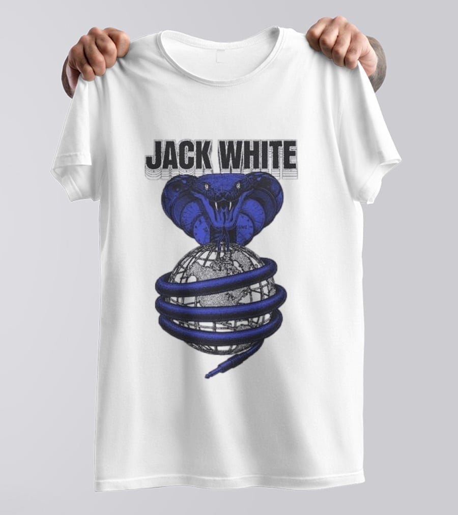 Jack White No Name Tour 2026 Snake Wrapped Around Globe T-Shirt