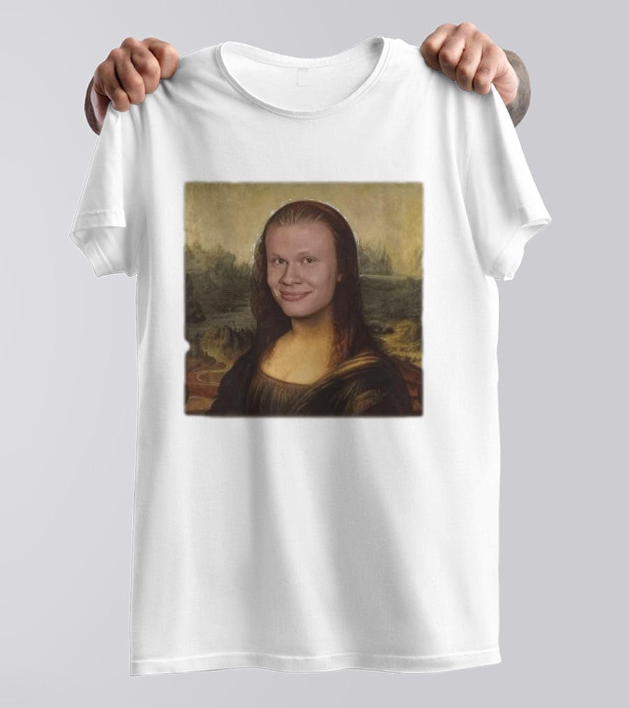 Mona Lisa Erling Haaland Meme Face Fusion T-Shirt