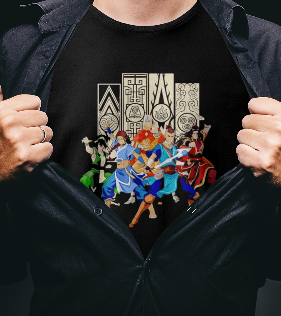 Avatar The Last Airbender Team Aang Katara Sokka Toph Zuko Iroh T-Shirt