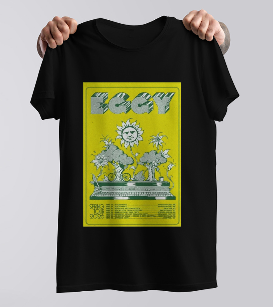 Eggy Spring Tour 2026 Artspace Outpost Richmond Outside Days Denver T-Shirt