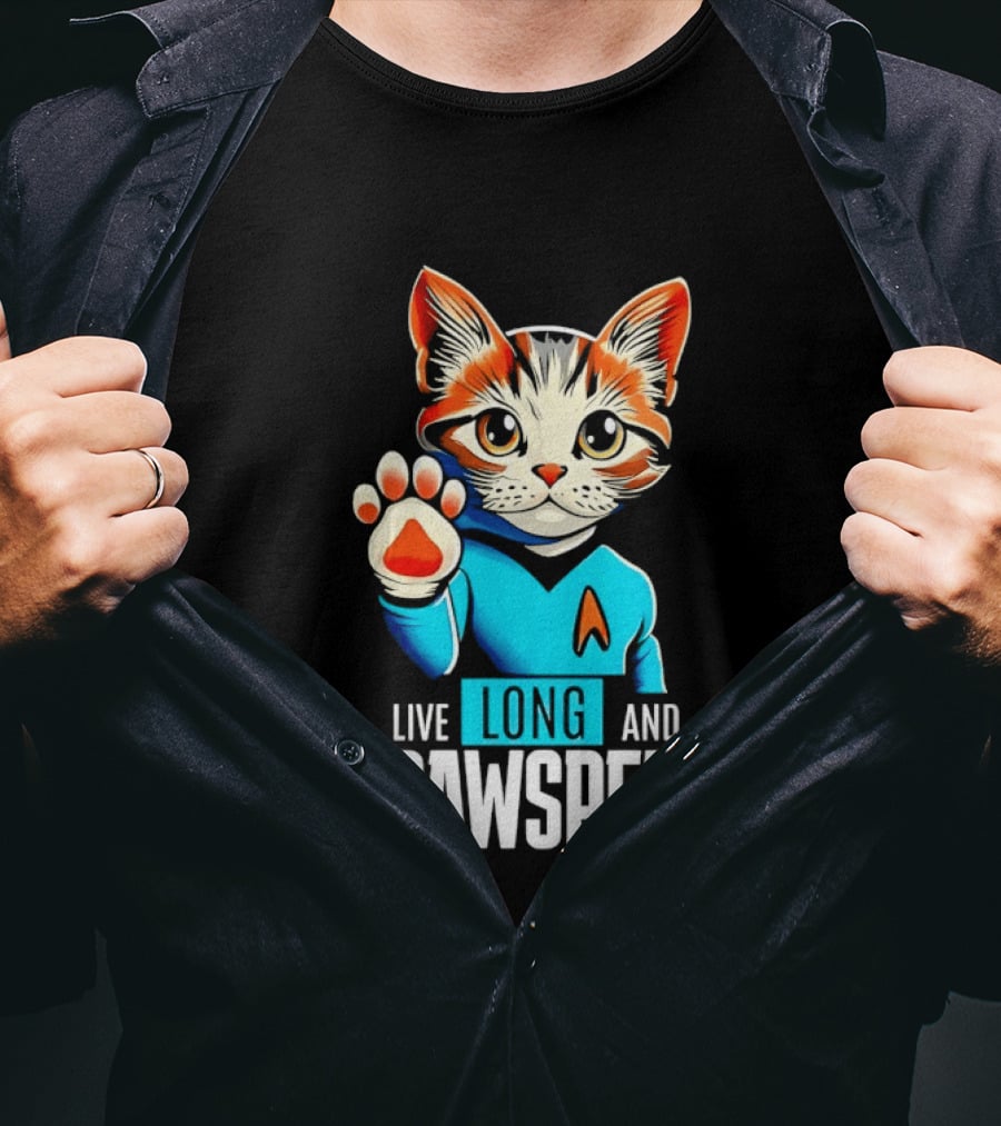 Cat Live Long And Pawsper Fun Feline Cosplay T-Shirt