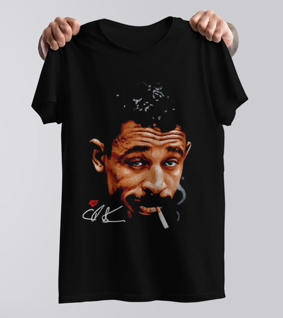 Charles Bukowski Cigarette Artwork CK Signature T-Shirt