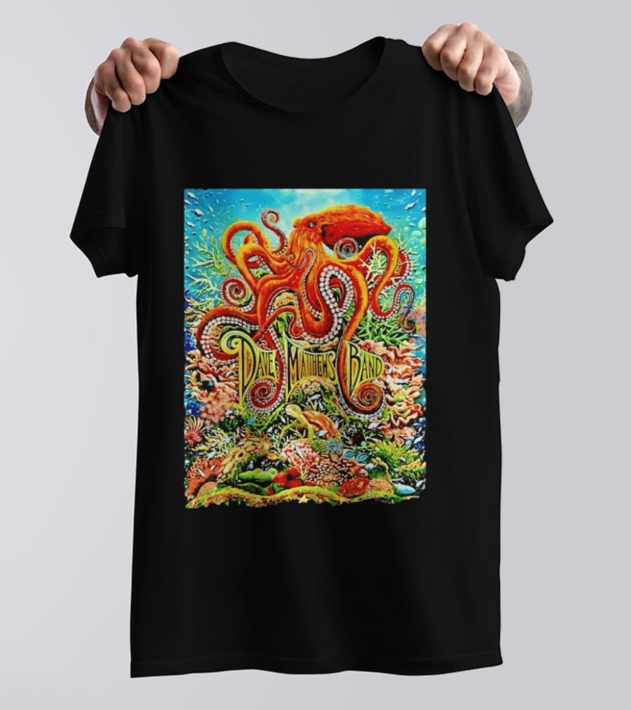 Dave Matthews Band Camden New Freedom Mortgage Pavilion July 11 2026 Colorful Octopus Underwater Scene T-Shirt