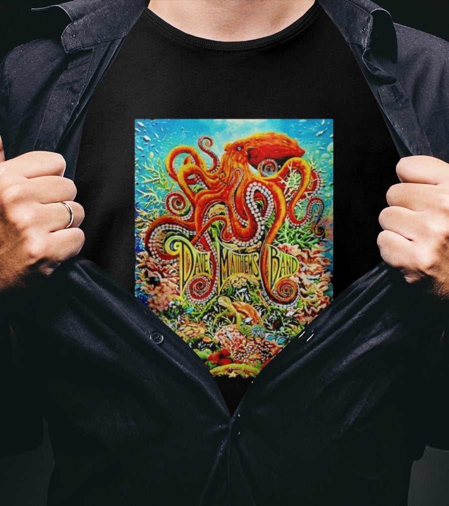 Dave Matthews Band Camden New Freedom Mortgage Pavilion July 11 2026 Colorful Octopus Underwater Scene T-Shirt