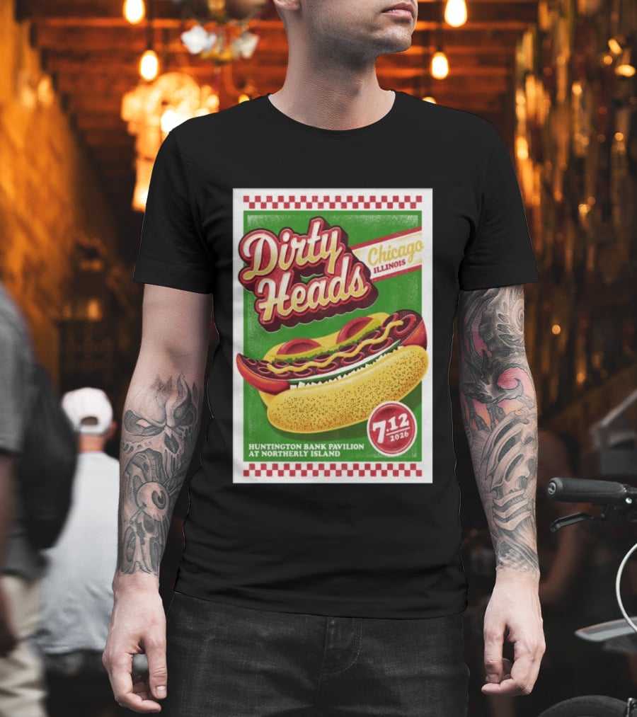 Dirty Heads Huntington Bank Pavilion Chicago Illinois Hot Dog July 12 2026 T-Shirt