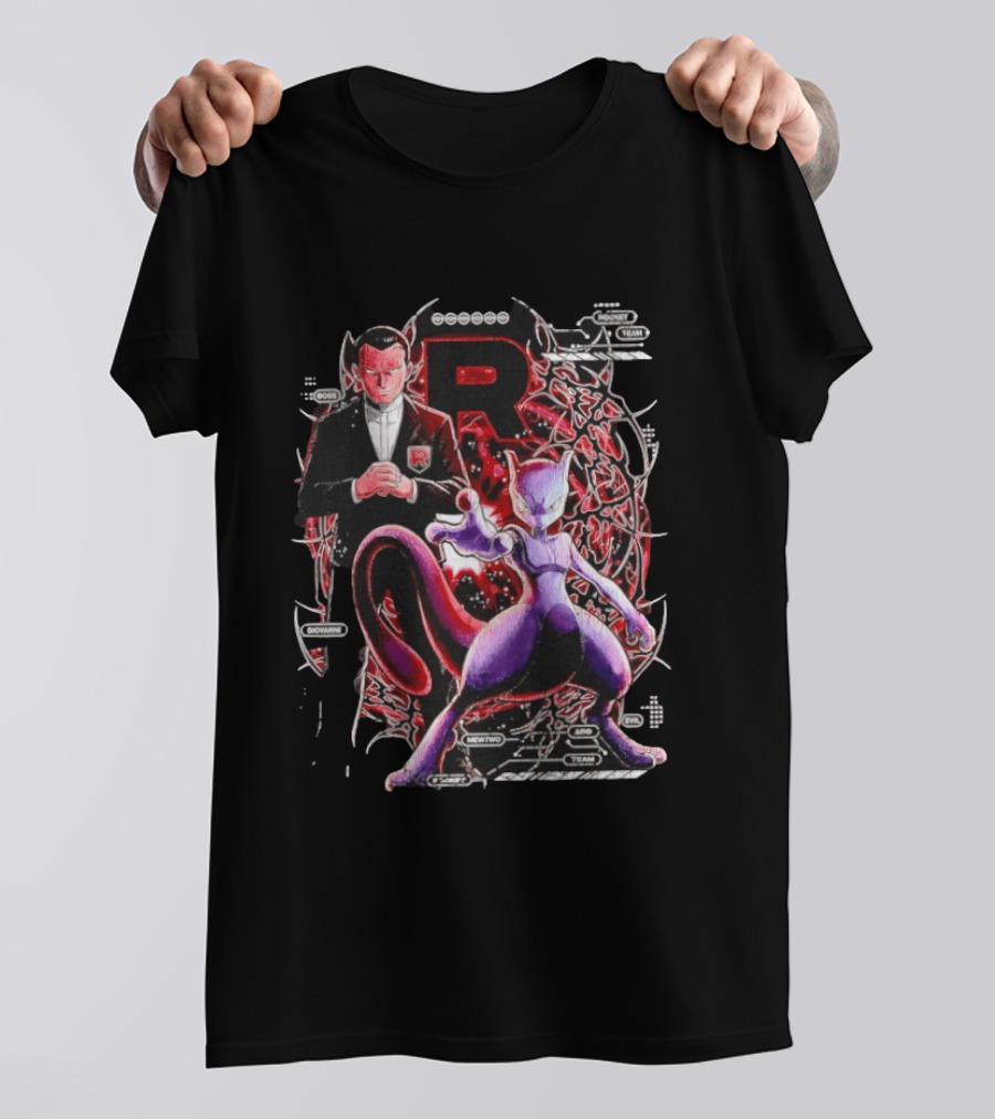 Giovanni Boss Team Rocket Mewtwo Dynamic Pokemon Collaboration T-Shirt