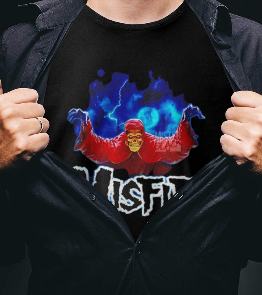 Misfits Crimson Ghost Punk Rock Lightning Glenn Danzig T-Shirt