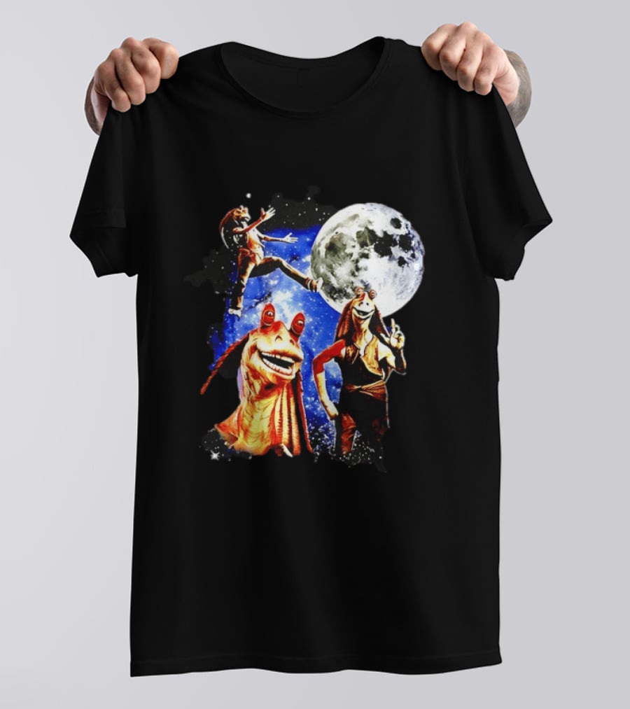 Jar Jar Binks Star Wars Gungan Moon And Space Adventure T-Shirt