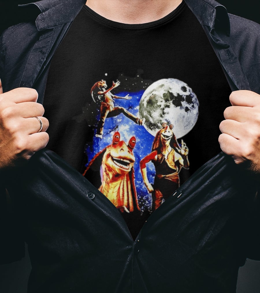 Jar Jar Binks Star Wars Gungan Moon And Space Adventure T-Shirt