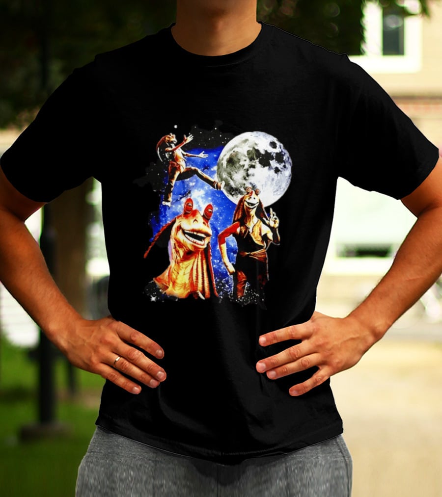 Jar Jar Binks Star Wars Gungan Moon And Space Adventure T-Shirt
